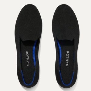 Black Rothy’s flat loafers